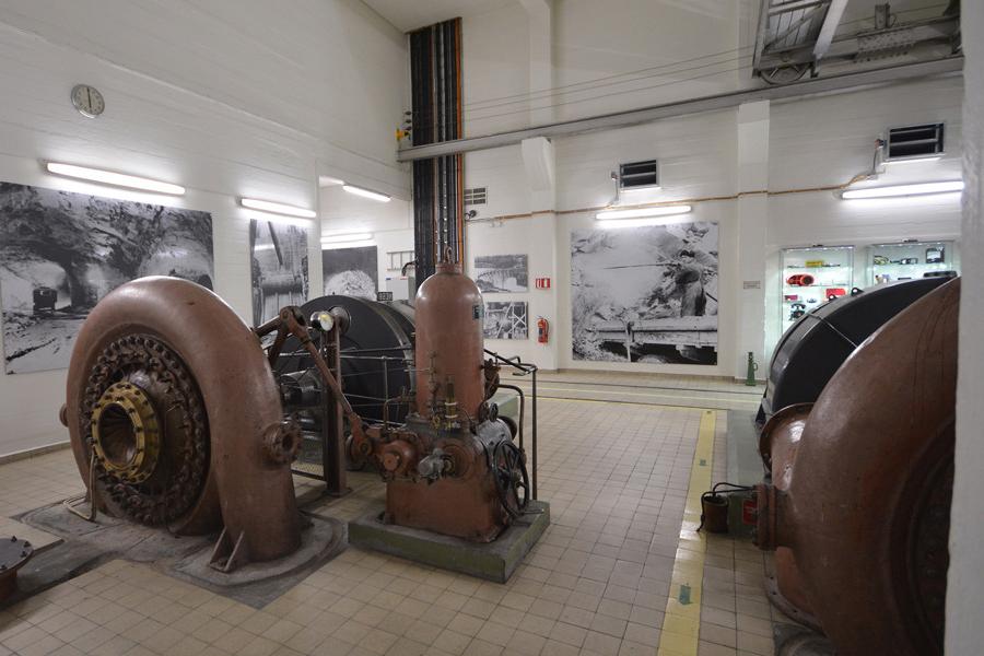 The internal generator room has original technical elements and historical information