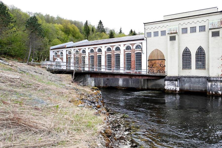 Øvre Leirfoss power plant on Nid River in Trondheim. 